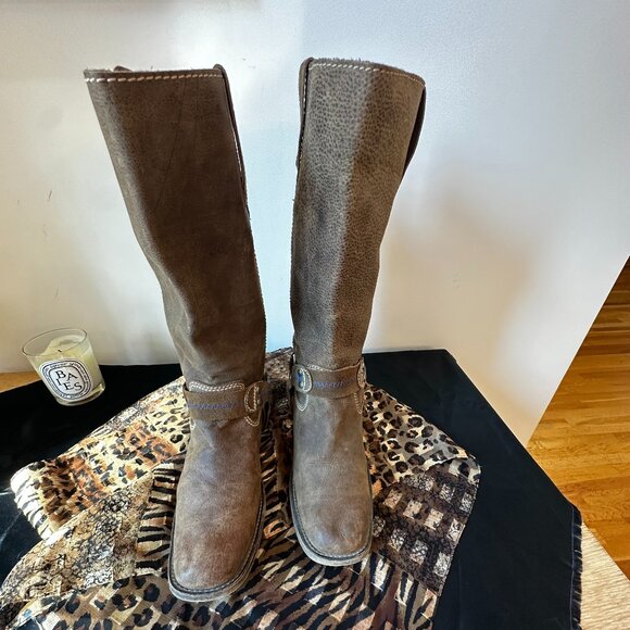 Bed Stu WMNS 8.5 Opal Brown Leather harness Boots distressed trend western boho - Picture 4 of 13